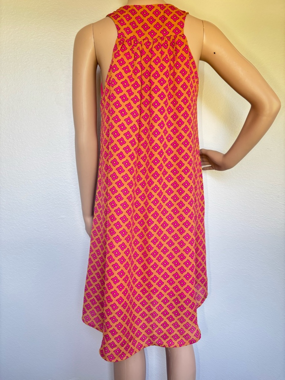 Cameo & Myth Sleeveless, Geometric High-Low Shift Dress in Pink and Orange NWOT - Picture 15 of 16